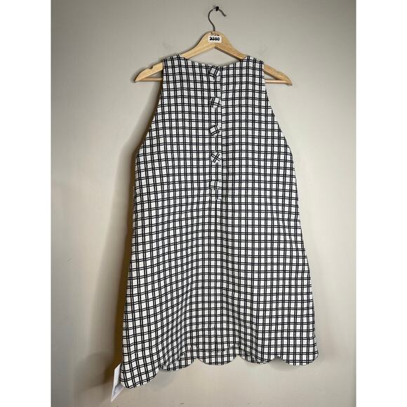 NWT Lisa Marie Fernandez Scalloped Checked Mini Dress Black & White Size: 8 - Picture 7 of 8